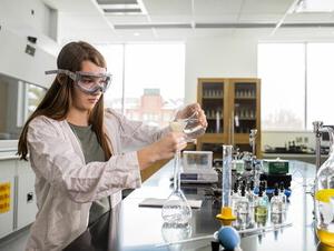 Female student in chemistry lab